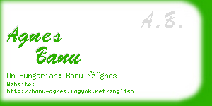 agnes banu business card